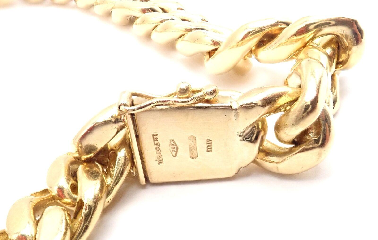 Bvlgari Bulgari Diamond Citrine Sapphire Link Yellow Gold Necklace For Sale 5