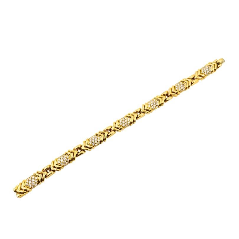 Bvlgari Bulgari Diamond Gold Bracelet In Excellent Condition In Beverly Hills, CA