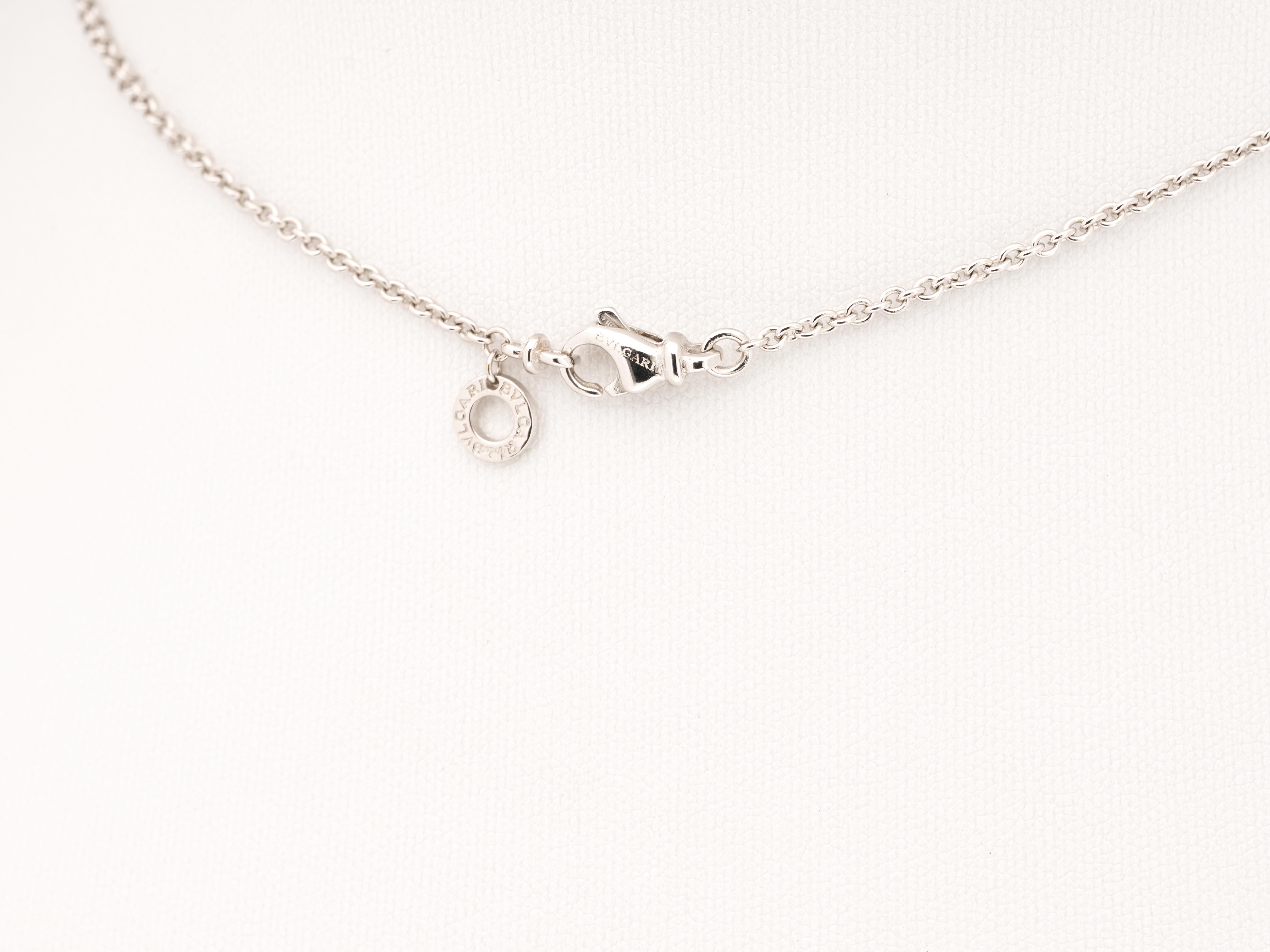 Bvlgari Bulgari Diamond Gold Cross Necklace 18K White Full Pave Pendant Boxed For Sale 7