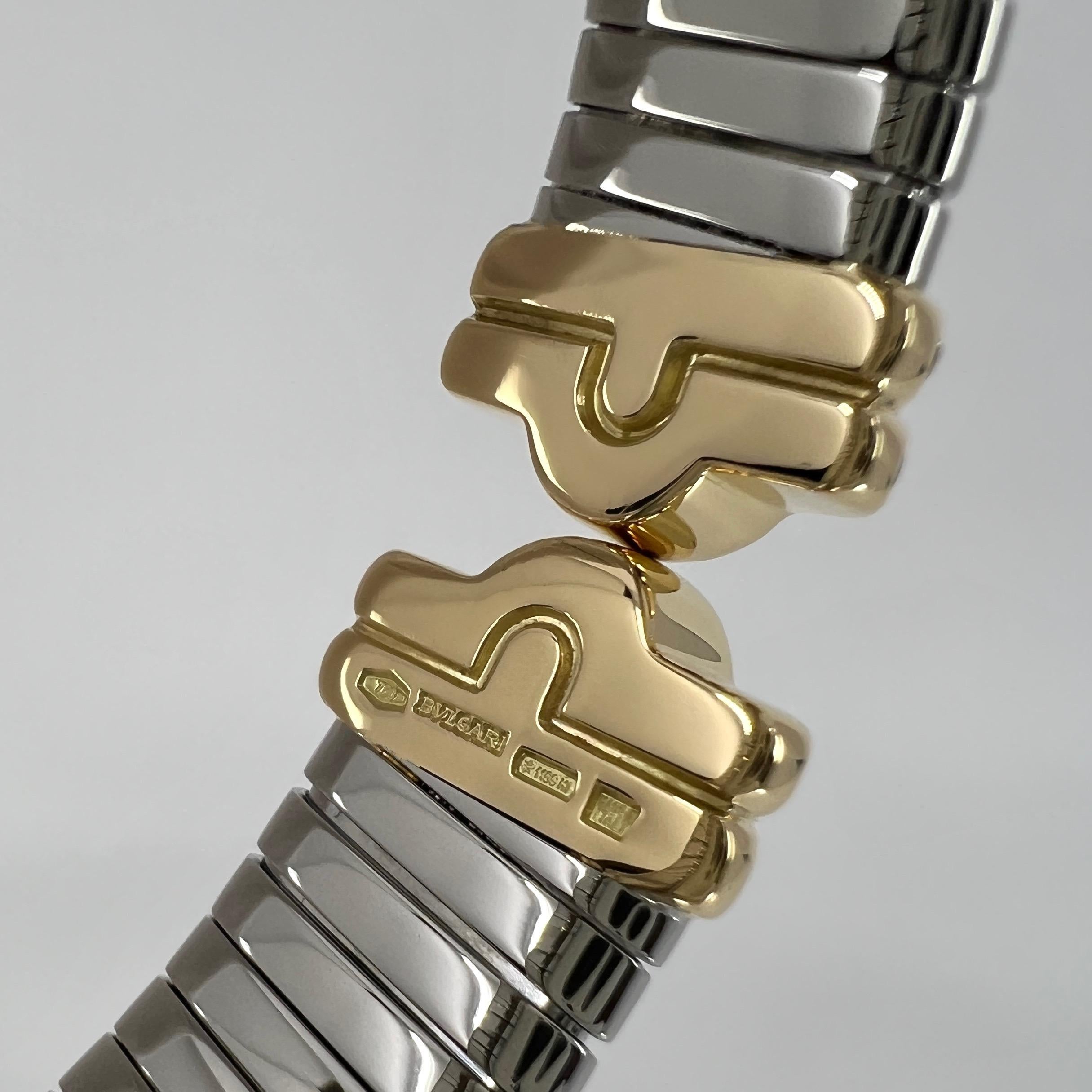 Bvlgari Bulgari Diamante Parentesi Tubogas Bracciale Bracciale Oro 18k Steele in vendita 2