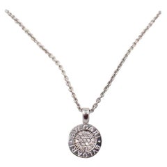 Bvlgari Bulgari Diamond Pendant Necklace Pave Style in 18 Karat White Gold