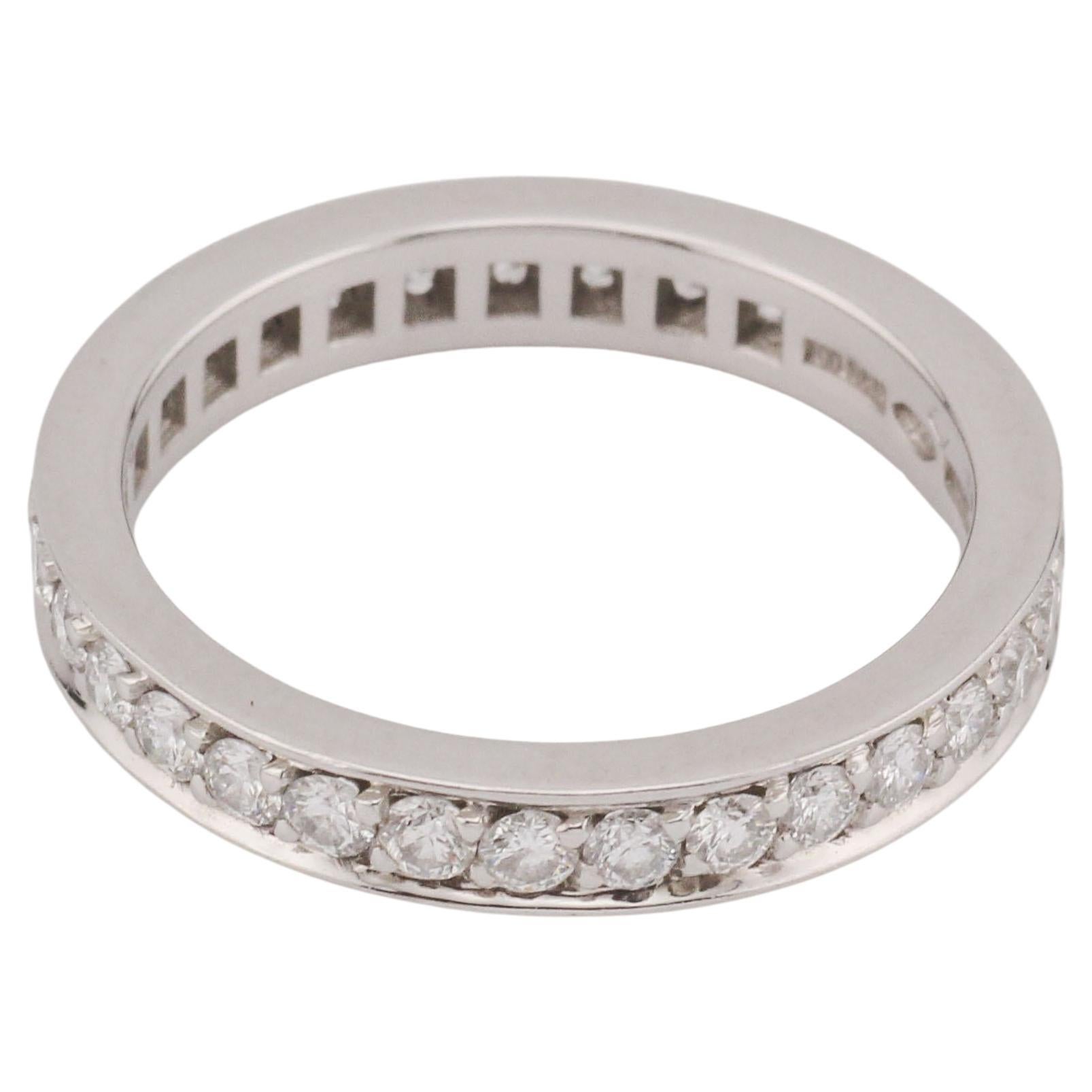 BVLGARI Bulgari Diamond Platinum Eternity Band Ring Size 5.5