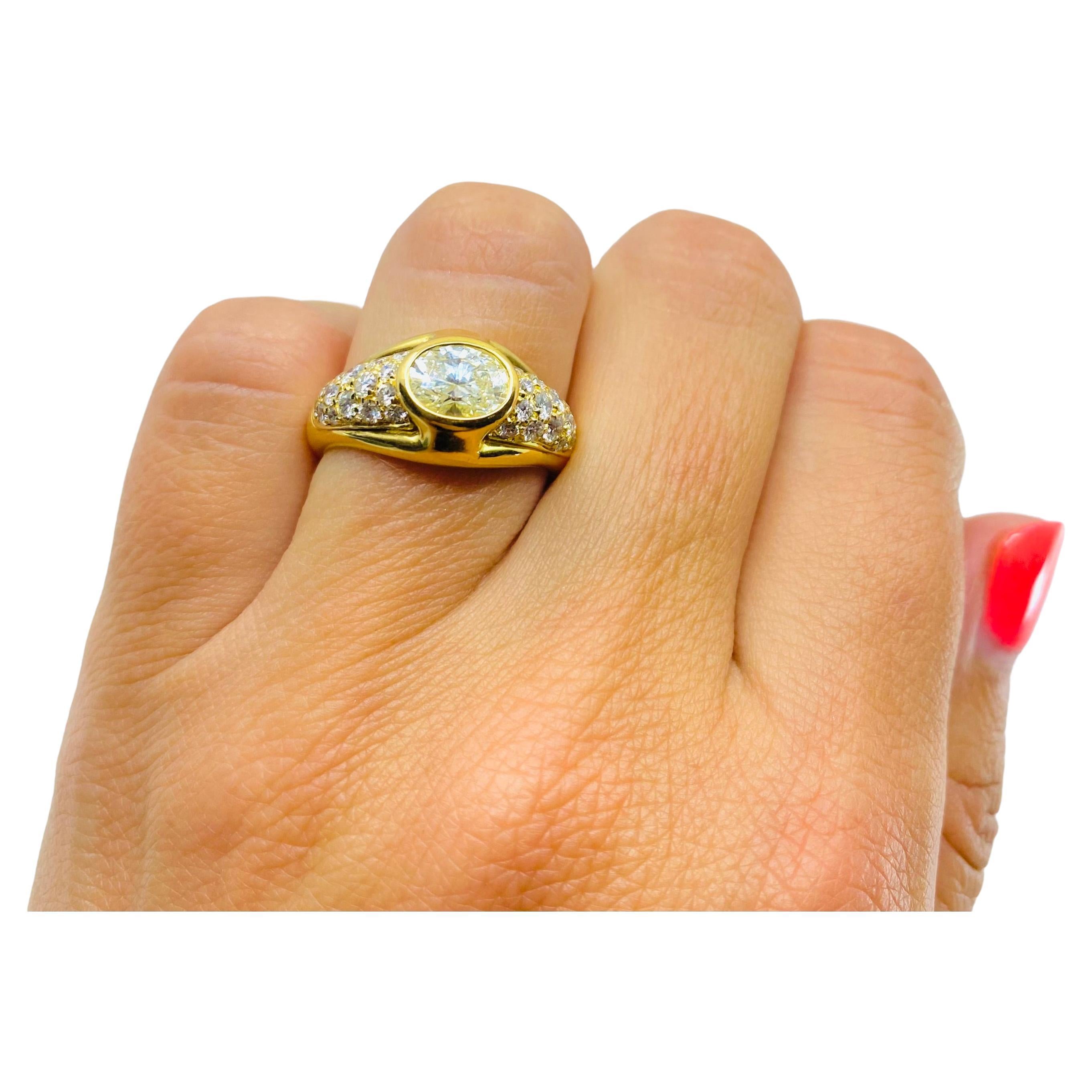Oval Cut Bvlgari Bulgari Diamond Ring 18k Gold