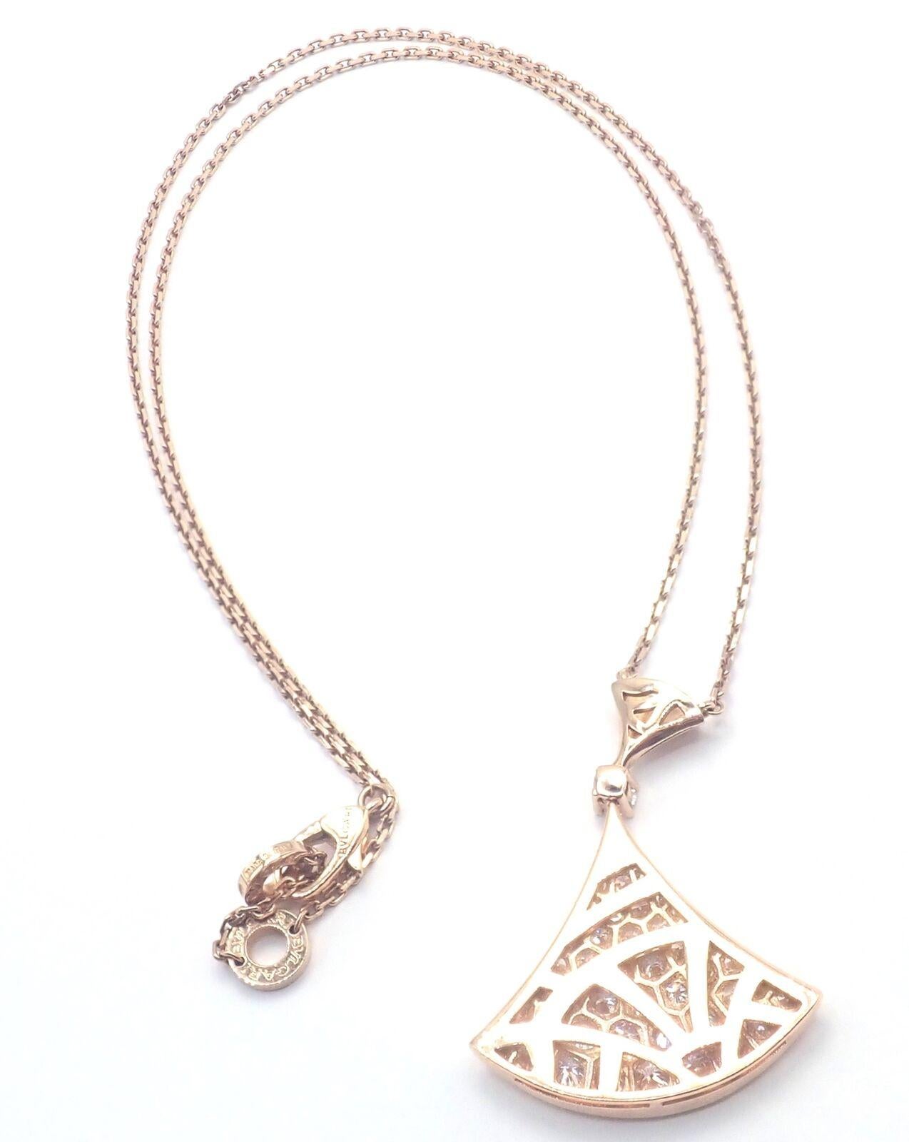 Bvlgari Bulgari Diva Dream Diamant-Halskette mit großem Roségold-Anhänger im Angebot 6