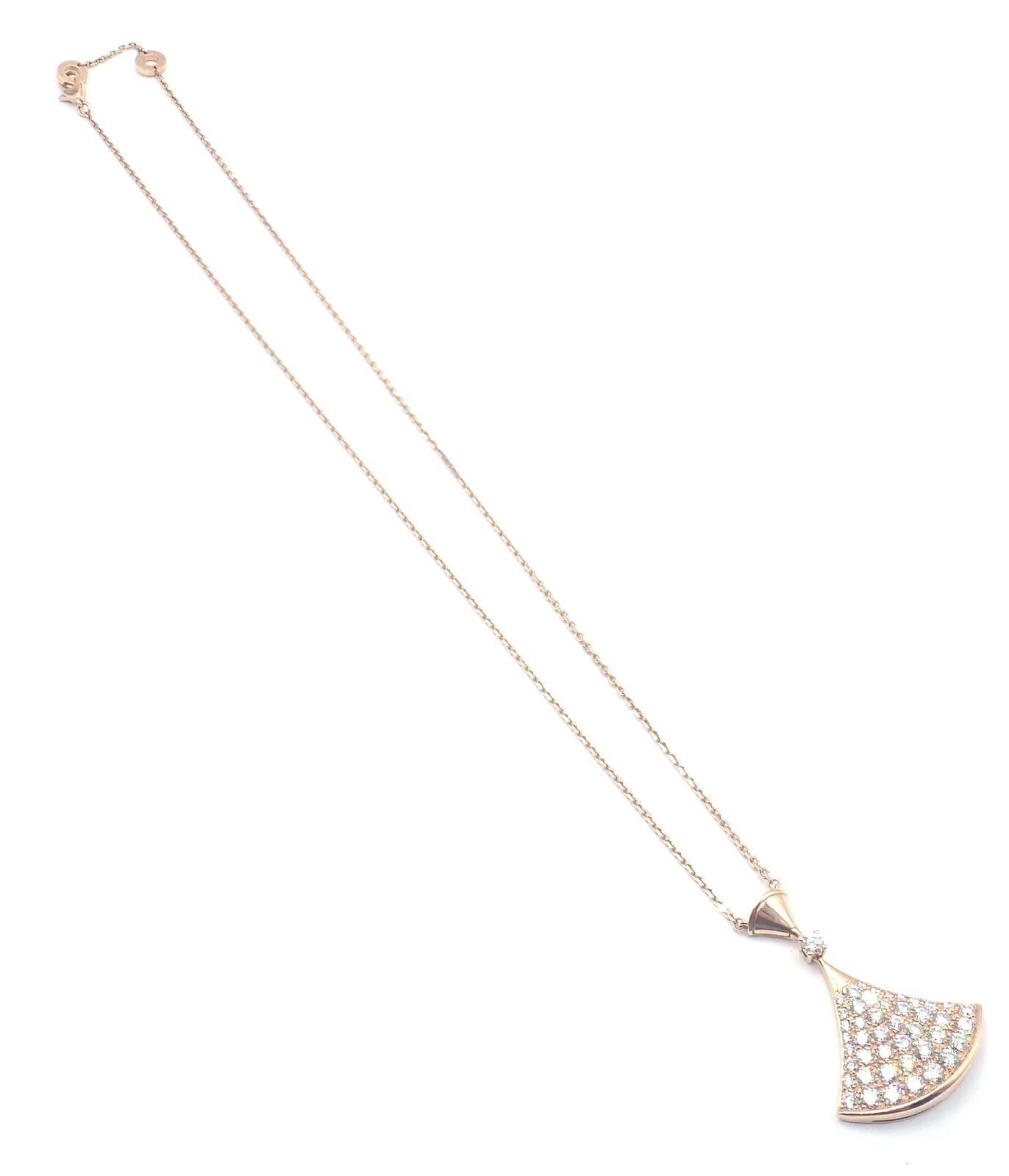 Bvlgari Bulgari Diva Dream Diamond Large Rose Gold Pendant Necklace For Sale 1