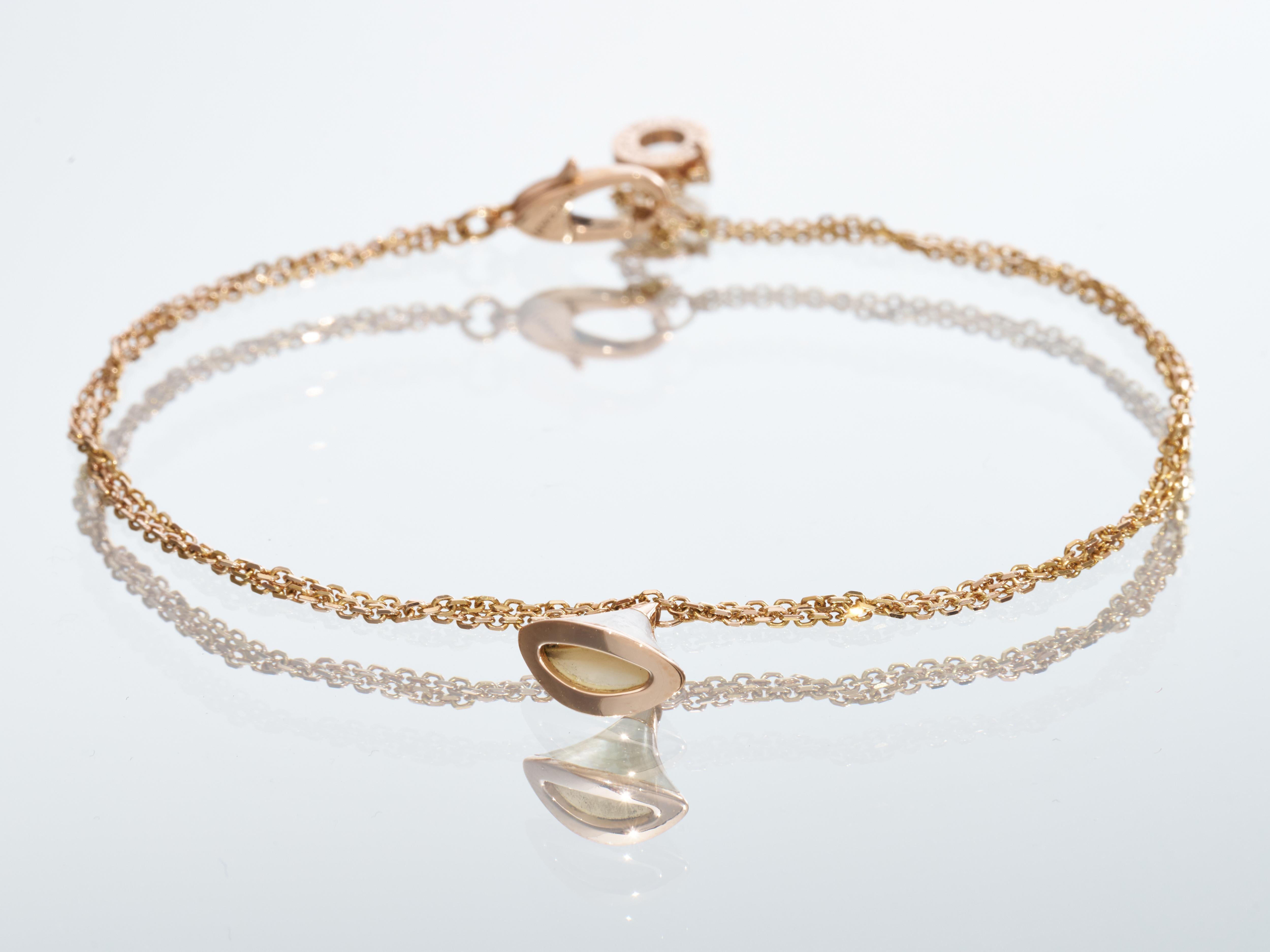 Women's Bvlgari Bulgari Diva's Dream Bracelet Mother of Pearl 18K Rose Gold RRP £1510 For Sale