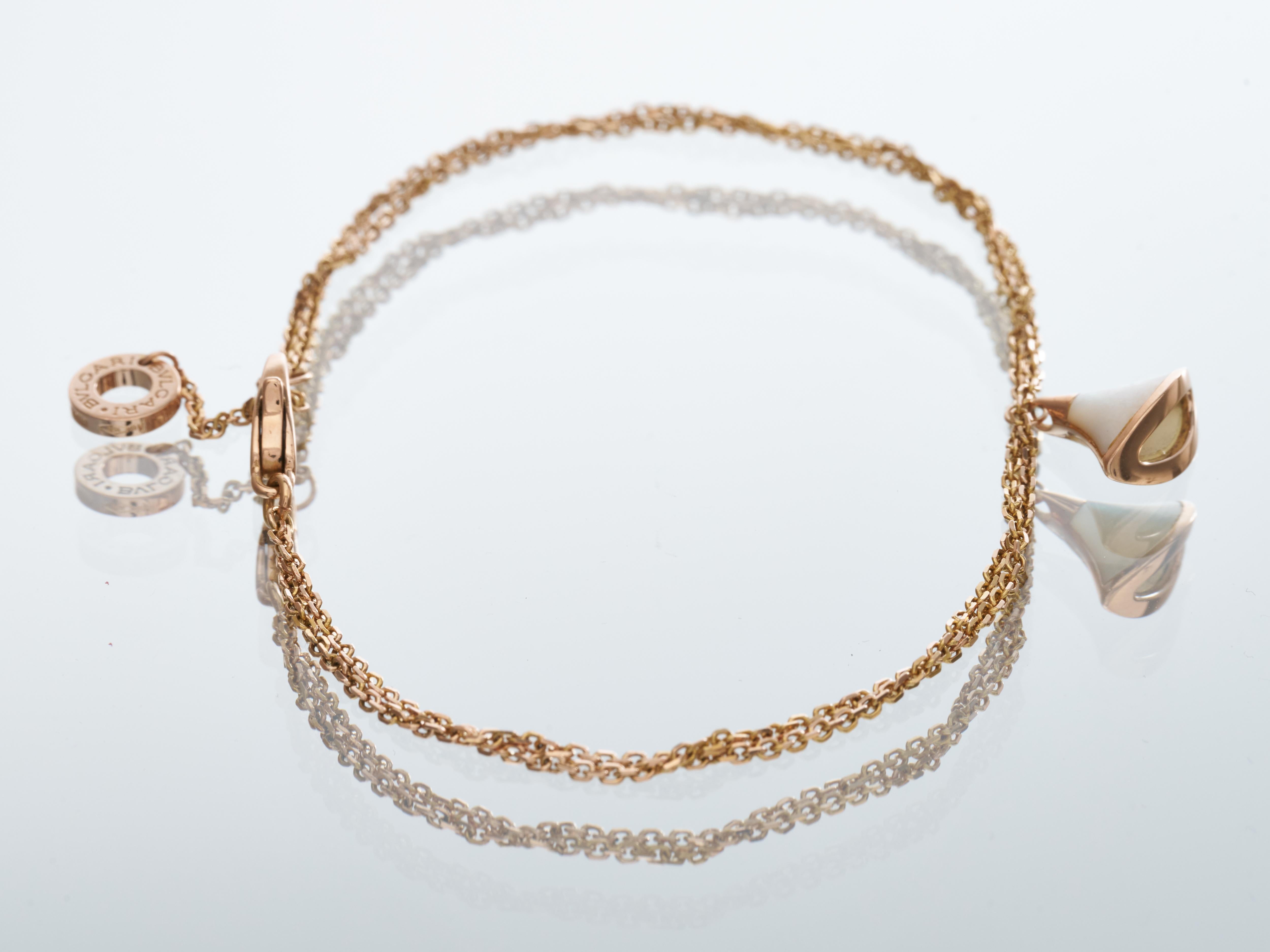Bvlgari Bulgari Diva's Dream Bracelet Mother of Pearl 18K Rose Gold RRP £1510 For Sale 3