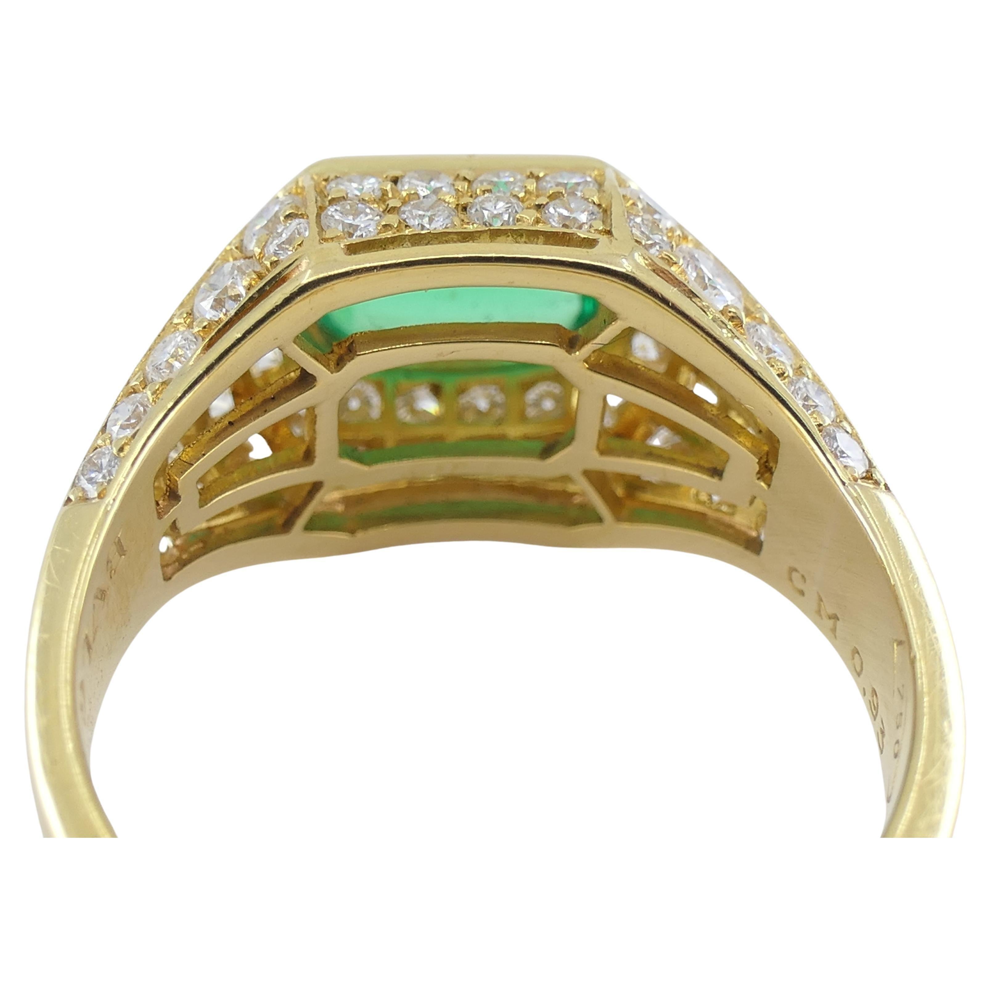 Bvlgari Bulgari Emerald Sugarloaf Cabochon Ring Diamond 18k Gold 1