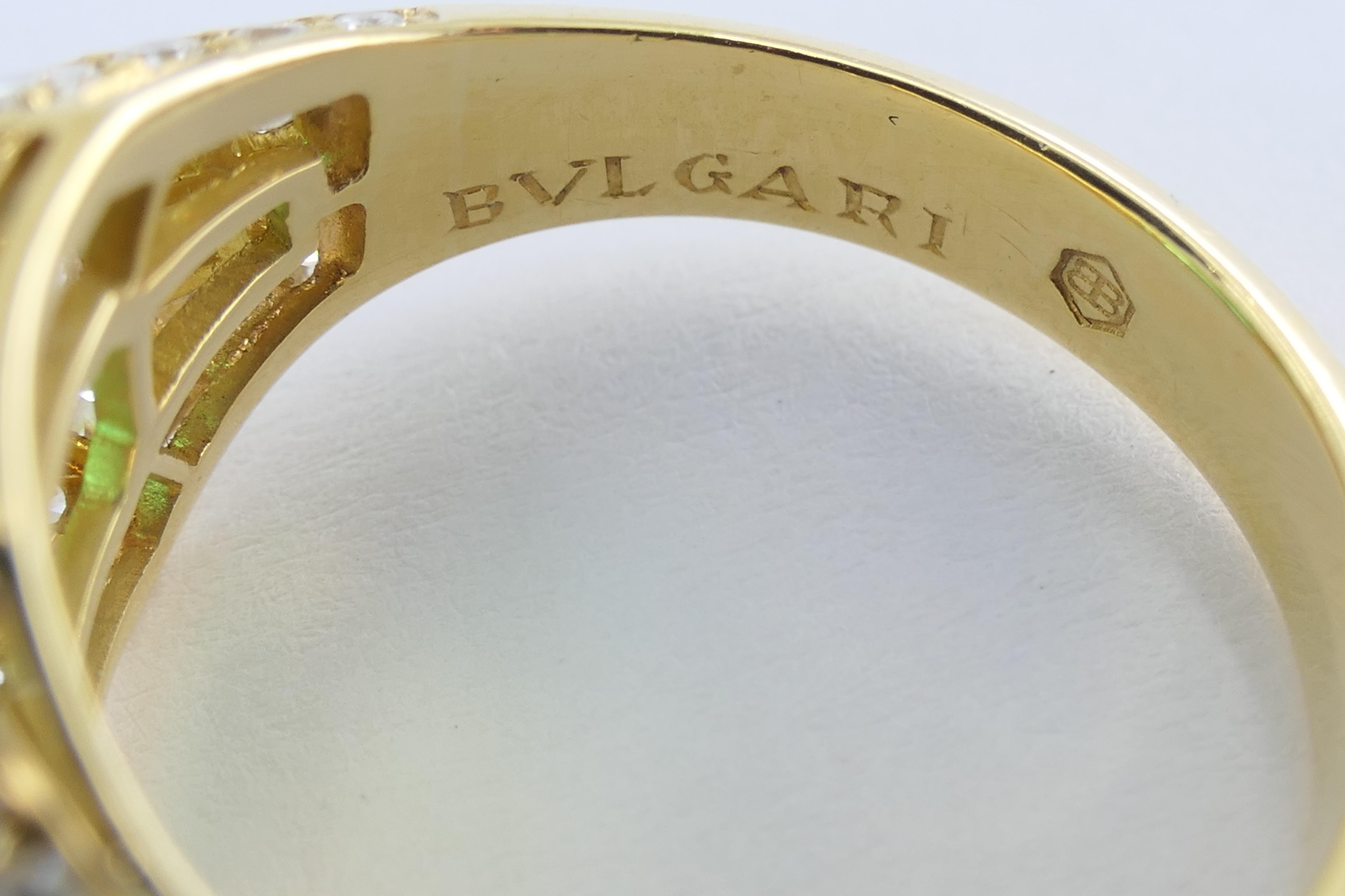 Bvlgari Bulgari Emerald Sugarloaf Cabochon Ring Diamond 18k Gold 5