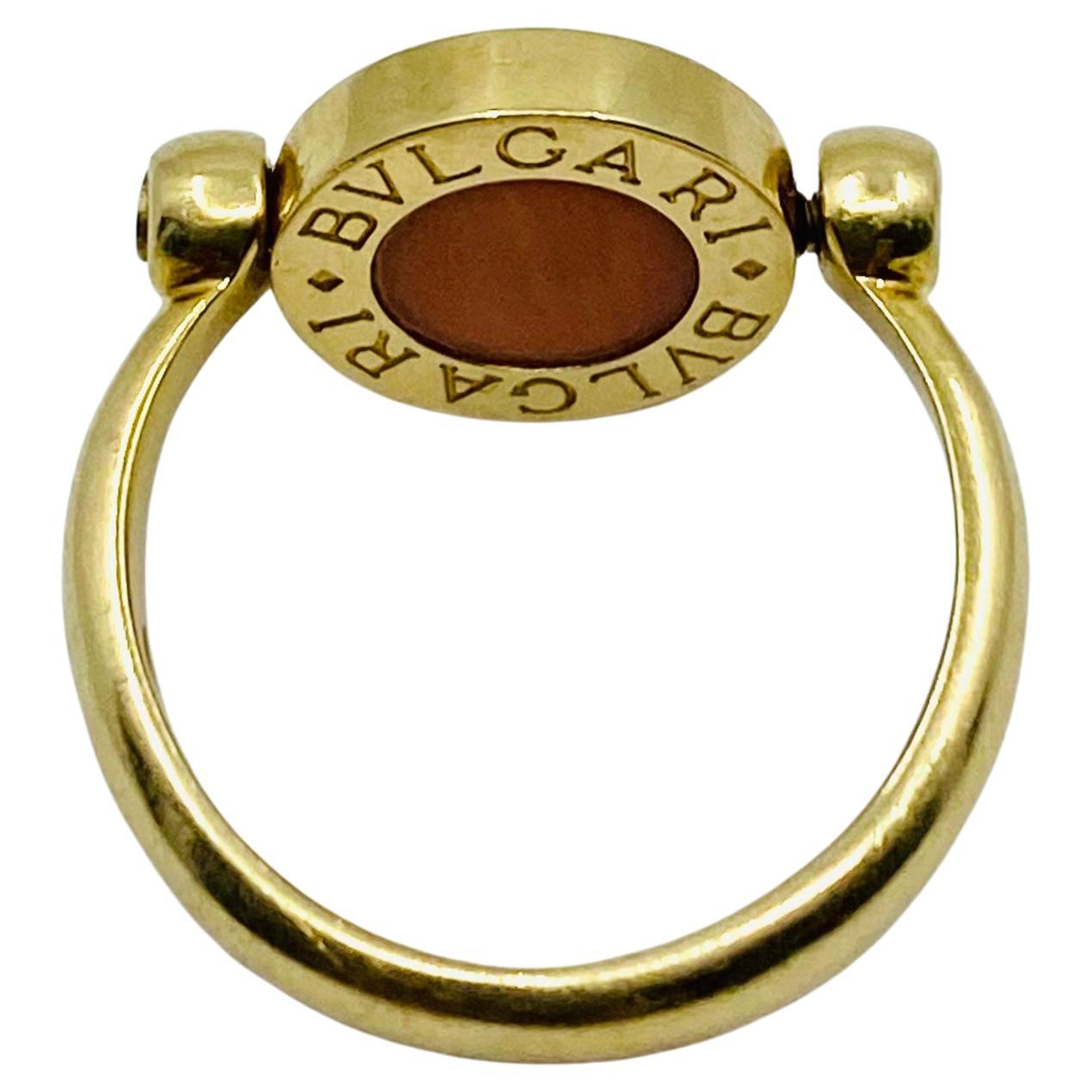 Bvlgari Bulgari Flip Ring 18k Gold Coral Onyx 5