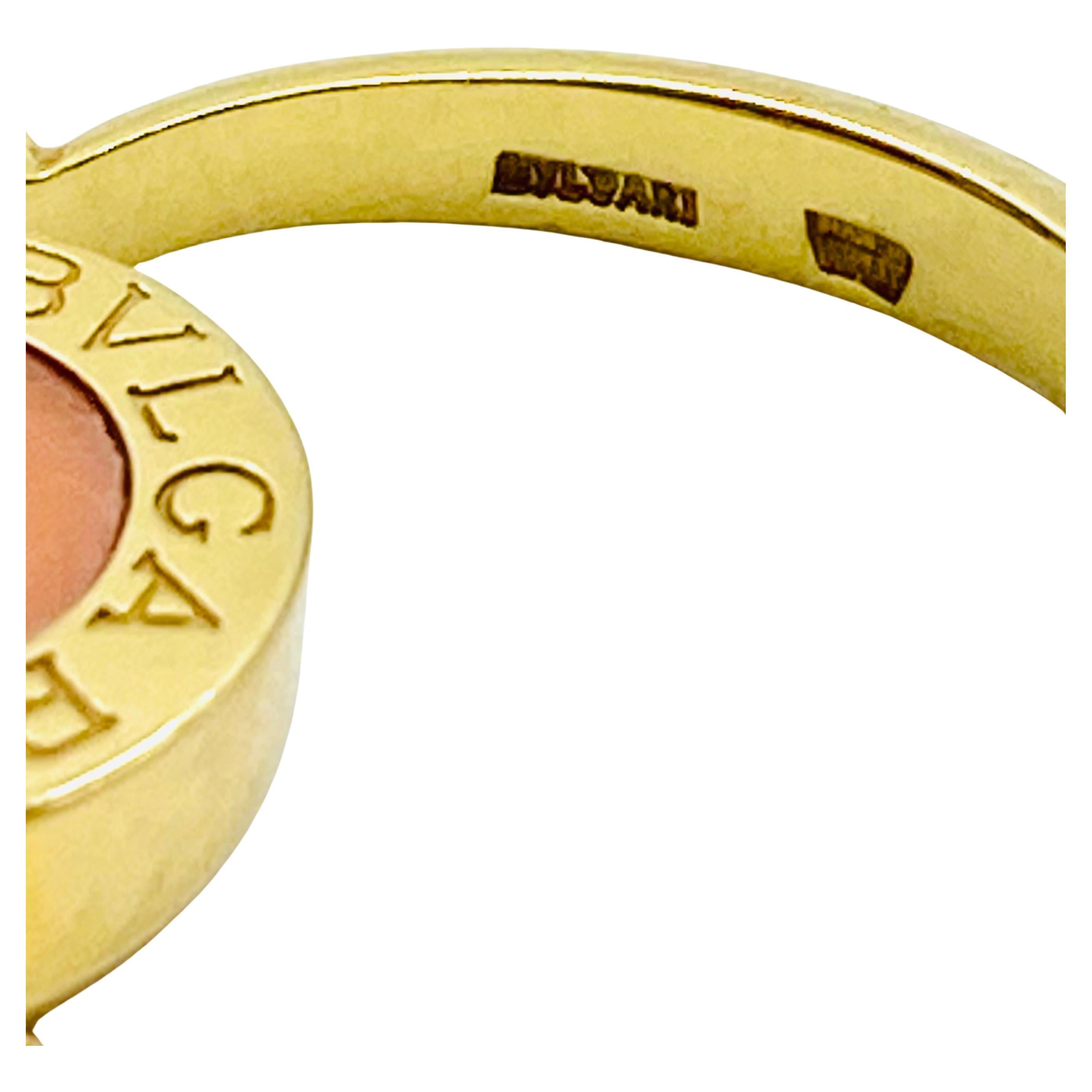 Bvlgari Bulgari Flip Ring 18k Gold Coral Onyx 6