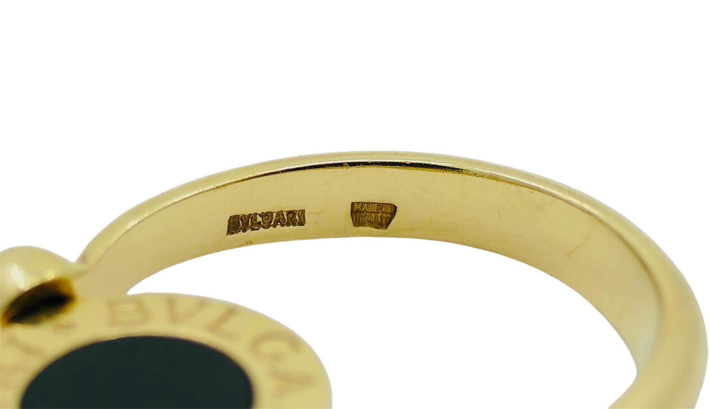 Bvlgari Bulgari Flip Ring 18k Gold Coral Onyx 7