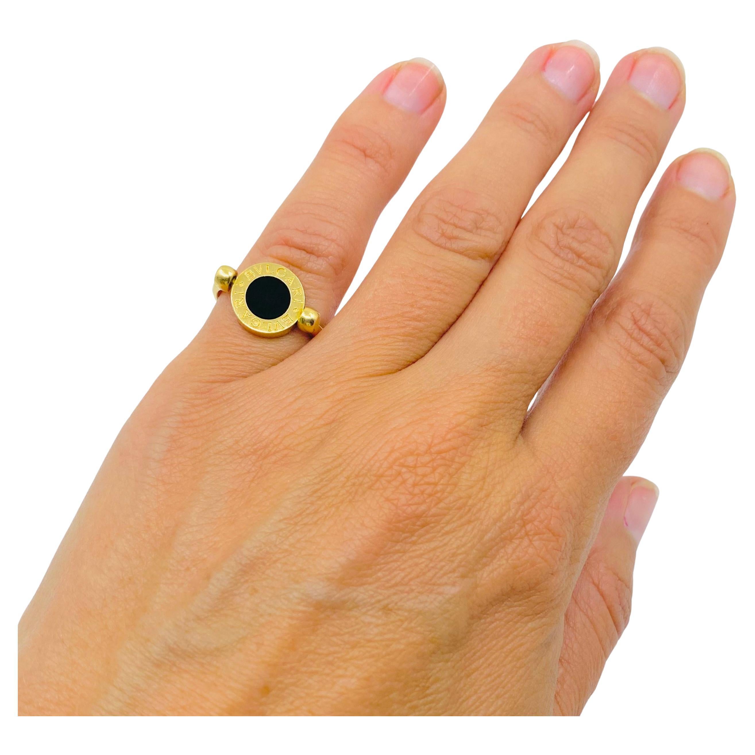 Mixed Cut Bvlgari Bulgari Flip Ring 18k Gold Coral Onyx