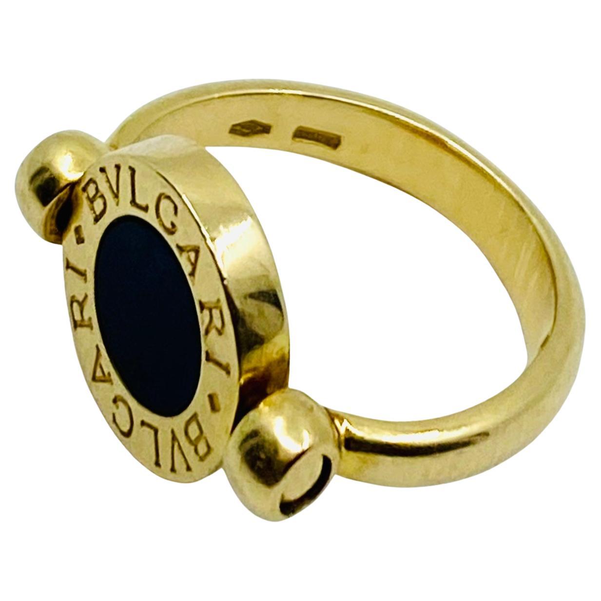 Bvlgari Bulgari Flip Ring 18k Gold Coral Onyx 1