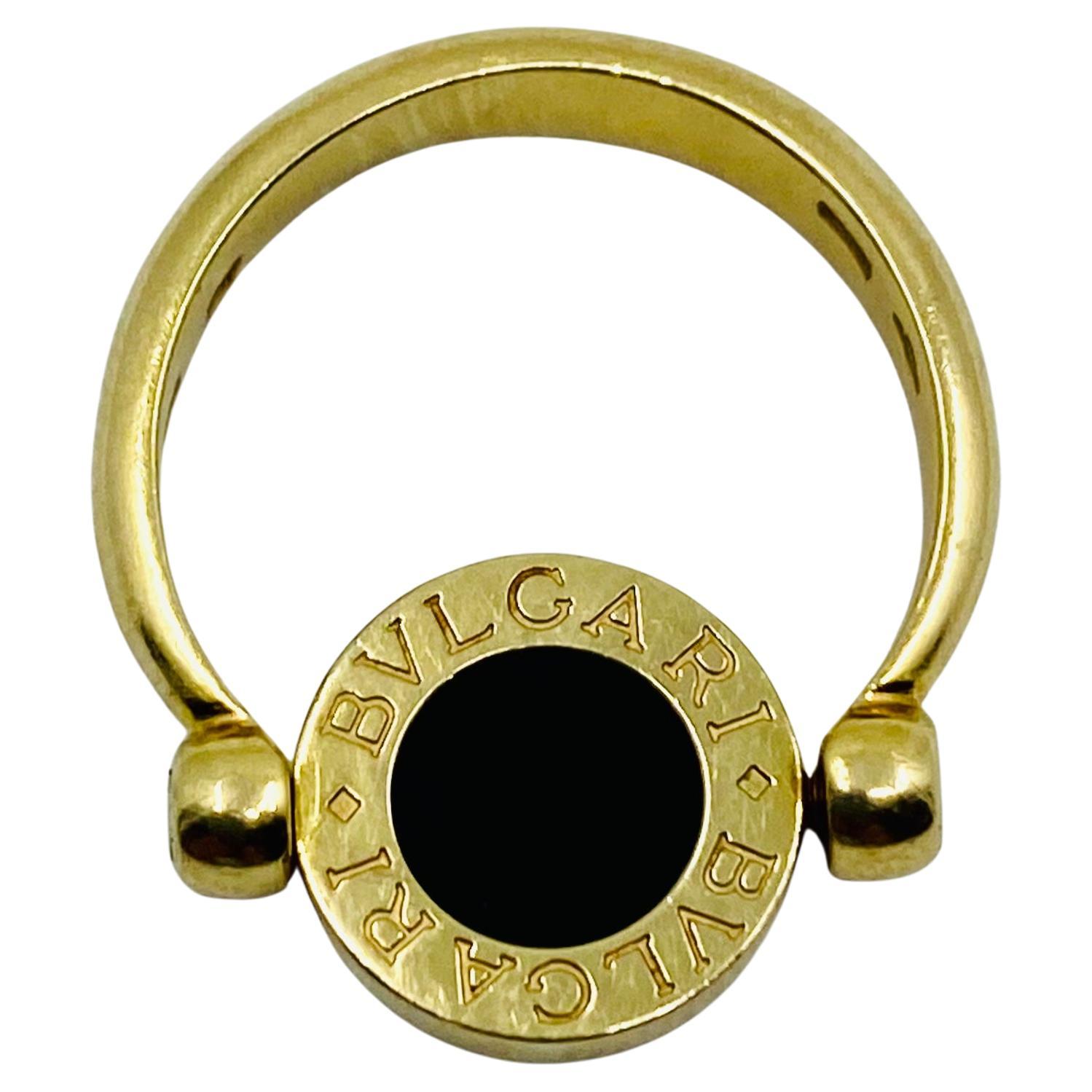 Bvlgari Bulgari Flip Ring 18k Gold Coral Onyx 2