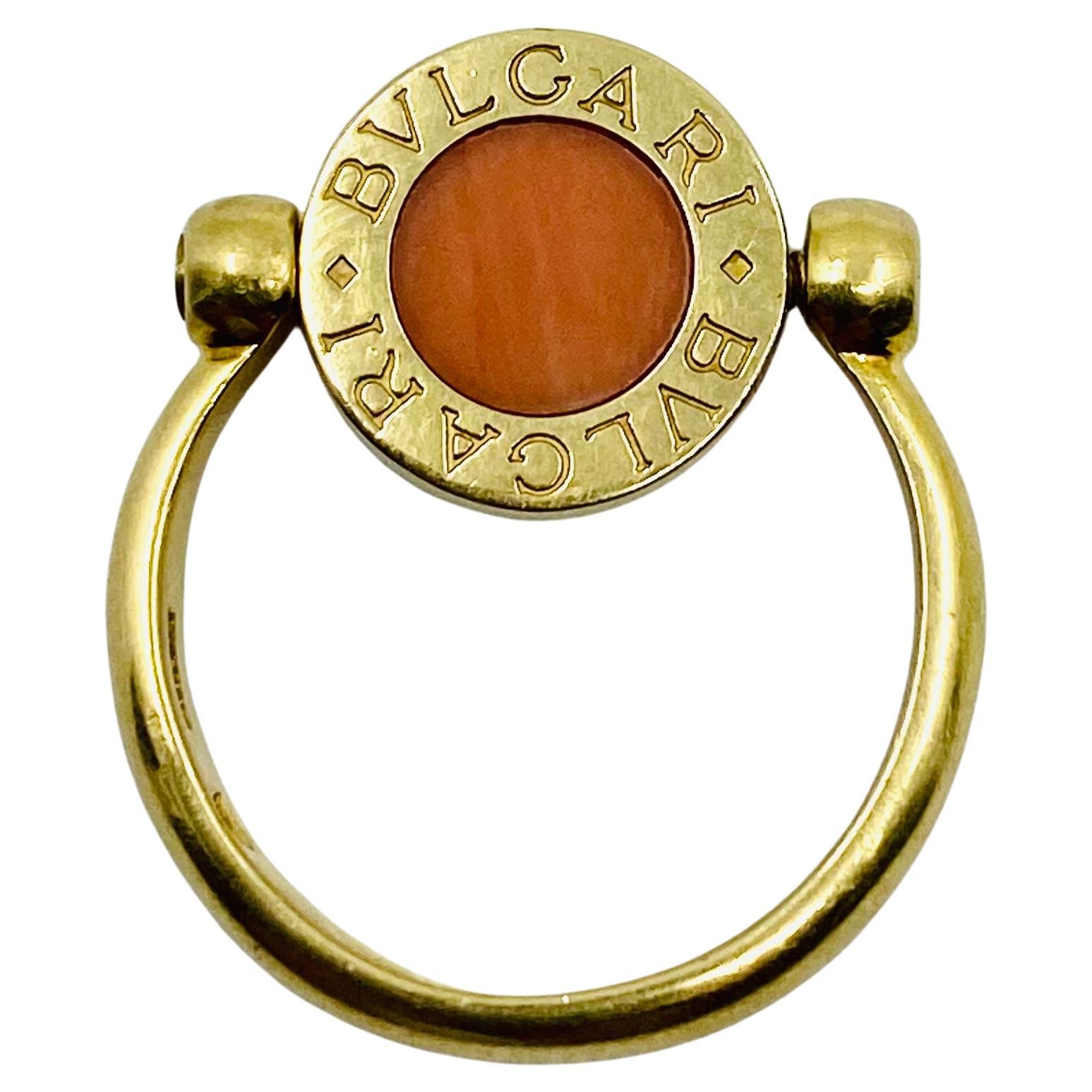 Bvlgari Bulgari Flip Ring 18k Gold Coral Onyx 3