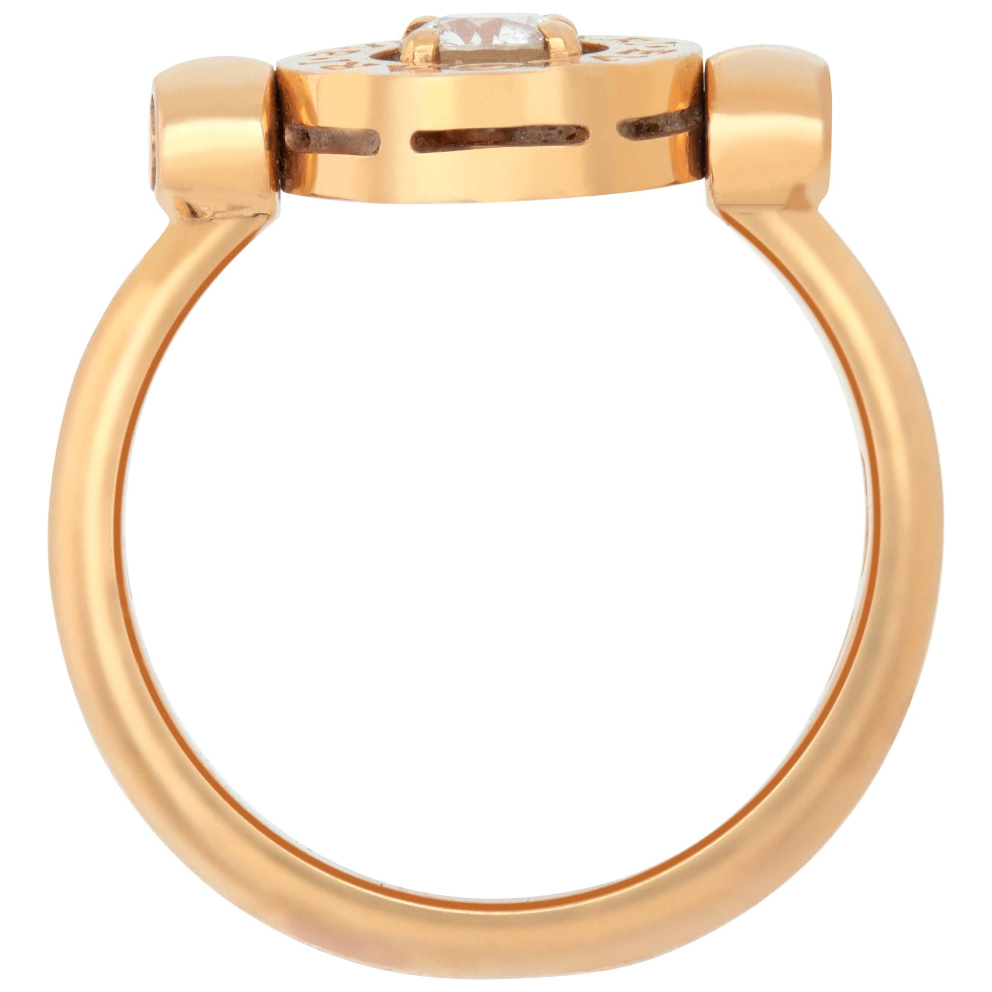 Women's Bvlgari Bulgari flip ring in rose gold w/ 0.25 carat round brilliant cut diamond For Sale