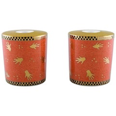 Bvlgari / Bulgari for Rosenthal, Two "Mano al vento" Candleholders in Porcelain