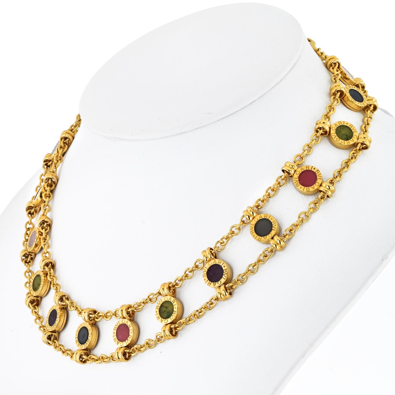 Bvlgari Bulgari Edelsteine 18K Gelbgold 1980er Jahre Halskette (Moderne)