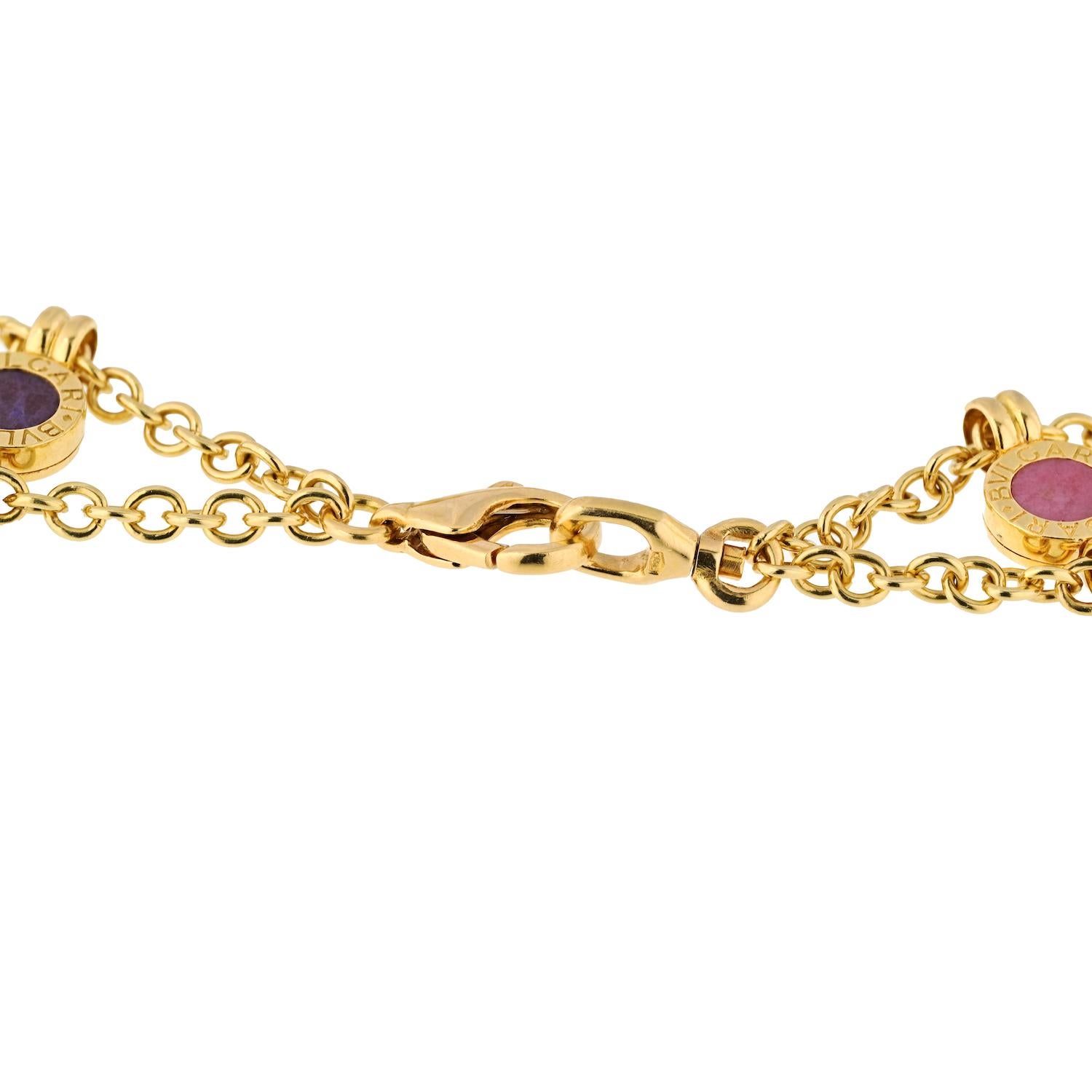 Bvlgari Bulgari Edelsteine 18K Gelbgold 1980er Jahre Halskette 1