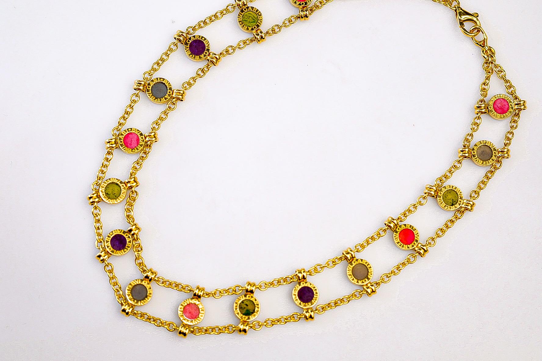 Bvlgari Bulgari Edelsteine 18K Gelbgold 1980er Jahre Halskette 2