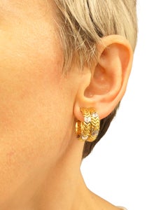 Bvlgari Bulgari Gold-Ohrringe 18k Spiga Collection Chevron Muster zweifarbig