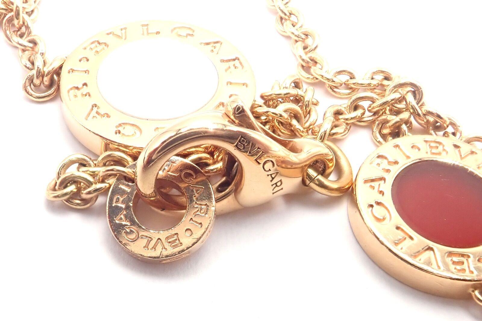 Bvlgari Bulgari, collier long de 38 pouces en or, lapis, cornaline, malachite et nacre en vente 1