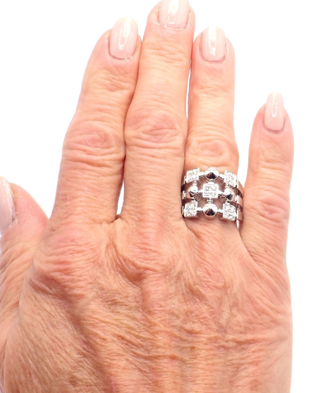 Women's or Men's Bvlgari Bulgari Lucea Diamond White Gold Band Ring For Sale