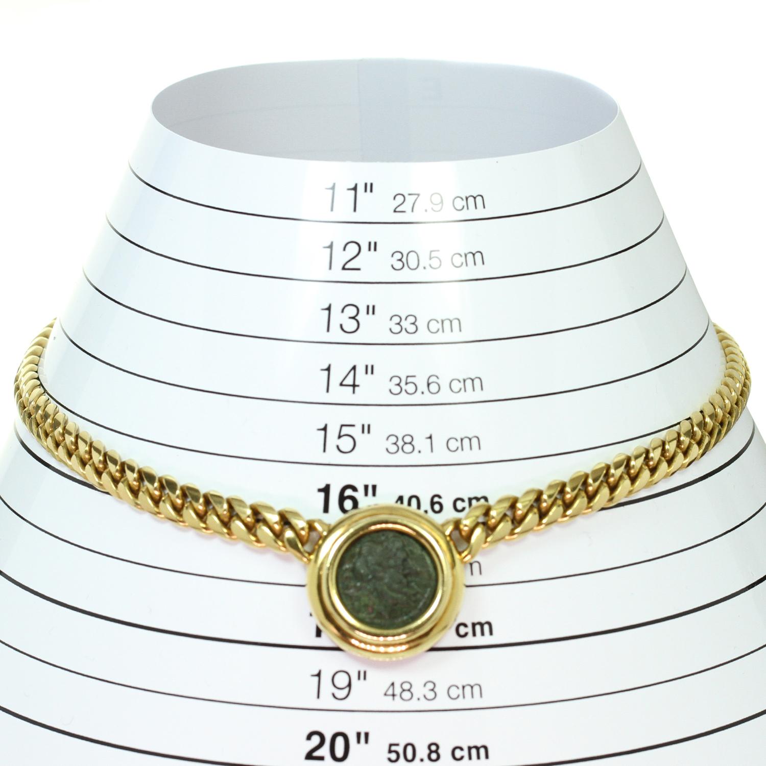 Bvlgari Bulgari Monete Halskette mit Anhänger aus 18 Karat Gelbgold mit antiker römischer Münze 2
