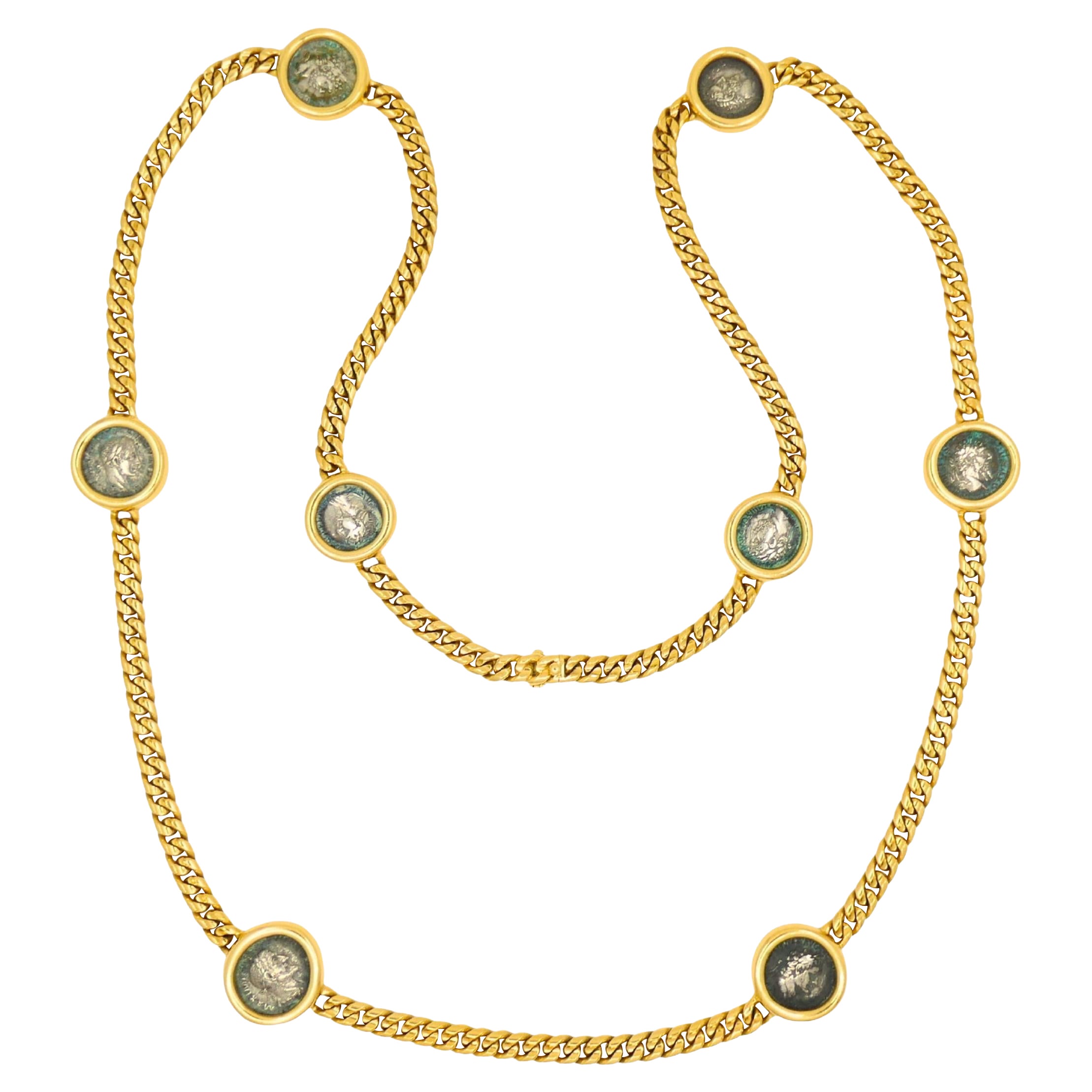 Bvlgari Bulgari Monete Gold Chain Necklace Ancient Roman Coins