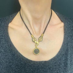 Bvlgari Bulgari Monete Necklace Ancient Coin 18k Gold Leather Cord
