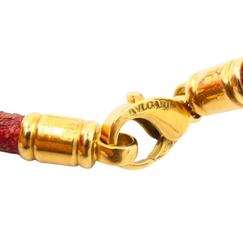 Bvlgari Bulgari Collier Monet Pièce de monnaie romaine antique Cordon en cuir doré en vente 2
