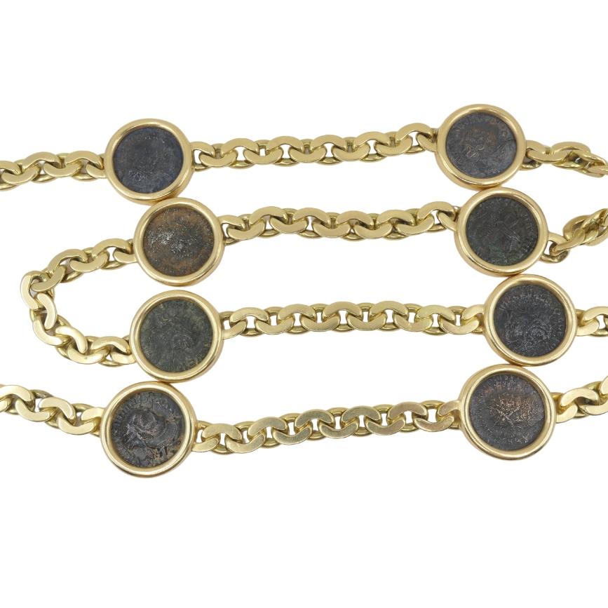 Bvlgari Bulgari Monete Necklace Bracelet Ancient Roman Coins 10