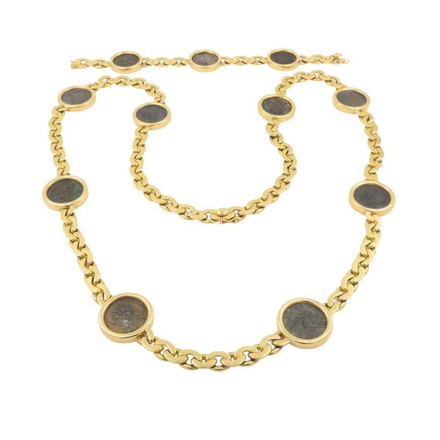 Bvlgari Bulgari Monete Necklace Bracelet Ancient Roman Coins 2