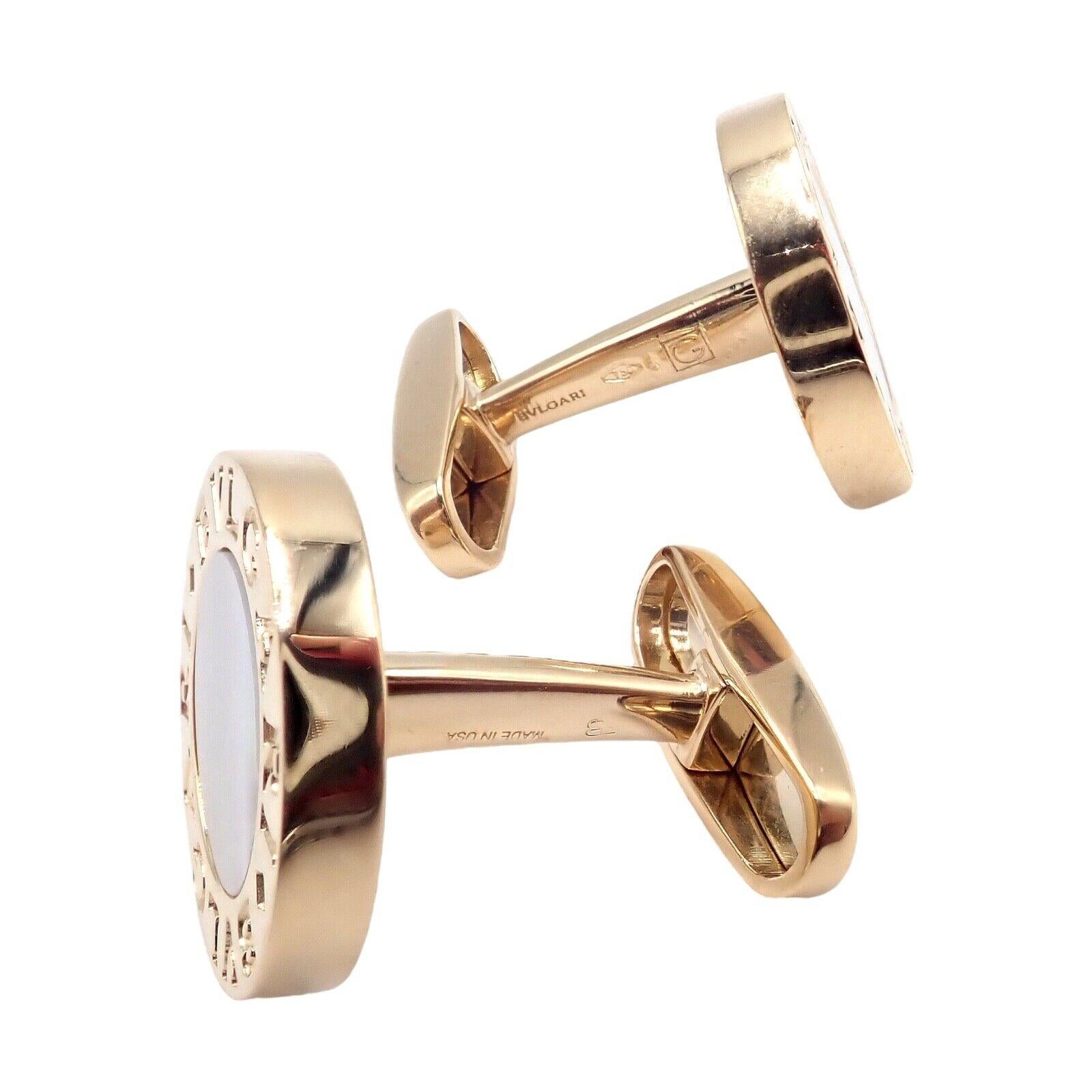 Bvlgari Bulgari Multicentro Madreperla Ónix Oro Amarillo Juego Gemelos Kit en venta 7