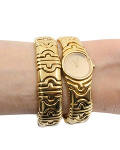 Bvlgari Bulgari Parentesi Gold Watch and Parentesi Bracelet 18k Gold Set