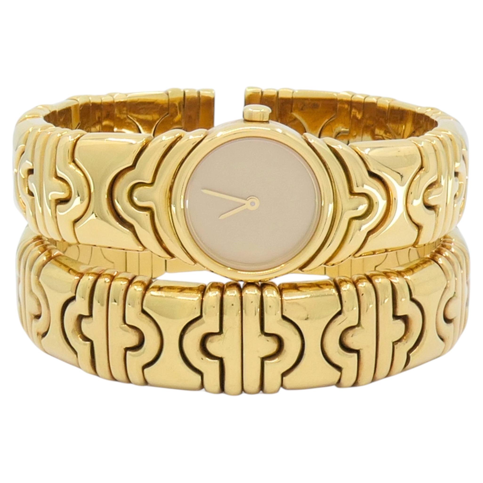 Bvlgari Bulgari Parentesi Gold Watch and Parentesi Bracelet 18k Gold Set