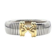 Bvlgari Bulgari Parentesi Tubogas Bracciale Bracciale Oro 18 Carati Steele
