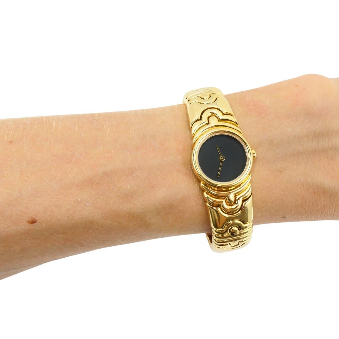 Bvlgari Reloj Bulgari Parentesi BJ 01 Oro 18k Esfera Negra Funda Original en venta 8