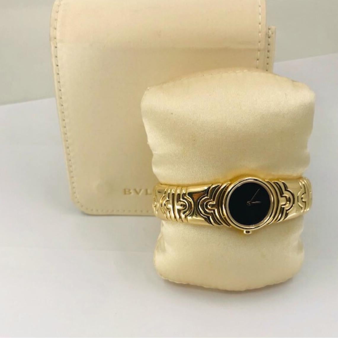 Bvlgari Reloj Bulgari Parentesi BJ 01 Oro 18k Esfera Negra Funda Original en venta 9