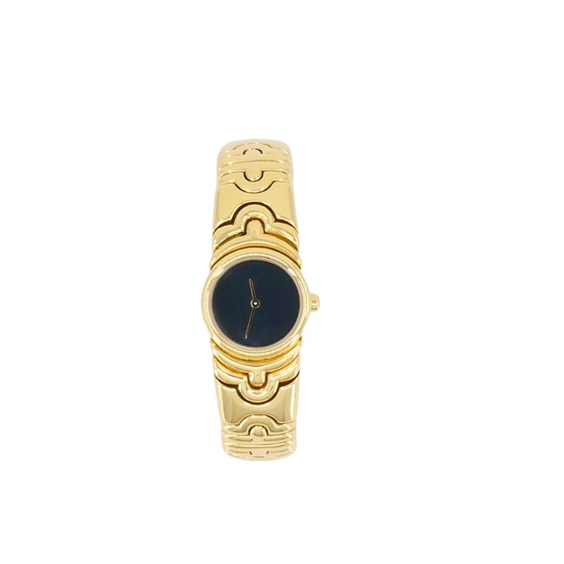 Bvlgari Reloj Bulgari Parentesi BJ 01 Oro 18k Esfera Negra Funda Original en venta 1
