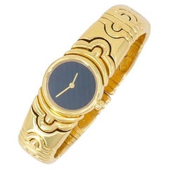 Bvlgari Bulgari Parentesi Watch BJ 01 18k Gold Black Dial Original Pouch