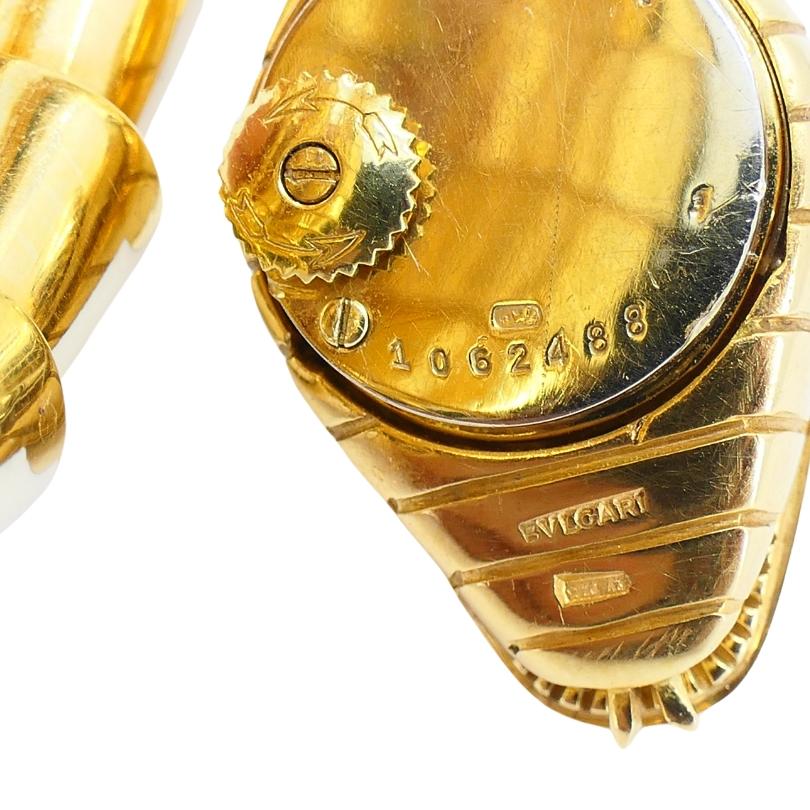 Bvlgari Bulgari Rare Serpenti Watch 18k Gold White Enamel Gemstones For Sale 2
