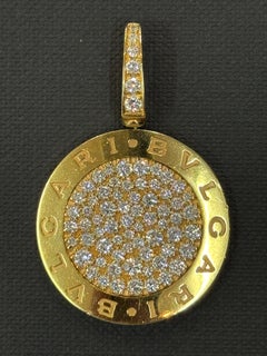 Bvlgari Bulgari Roma Collana Pave Pendant 18 Karat Yellow Gold 2.7 CT Diamonds