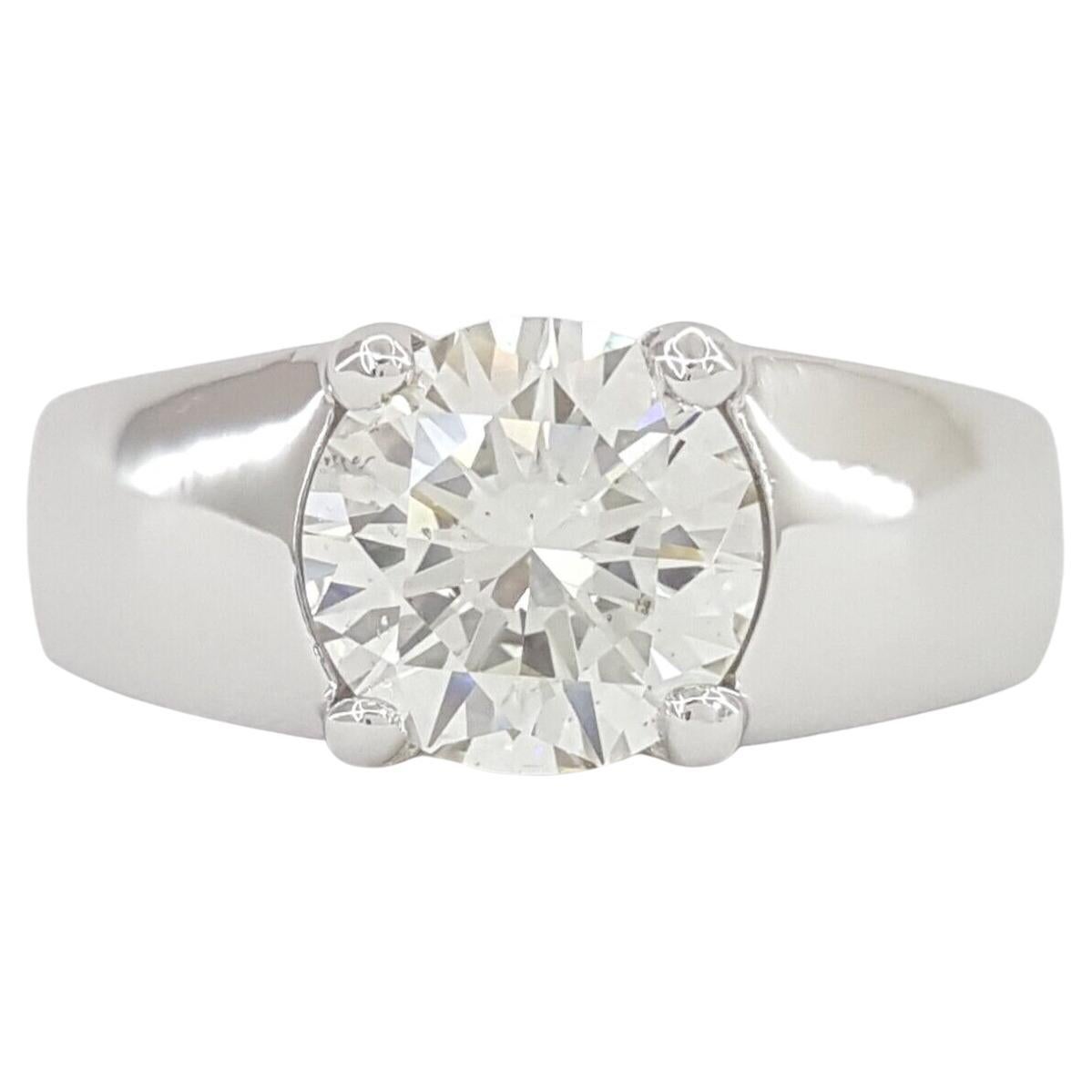 Bvlgari Round Brilliant Cut Diamond Solitaire Engagement Ring For Sale