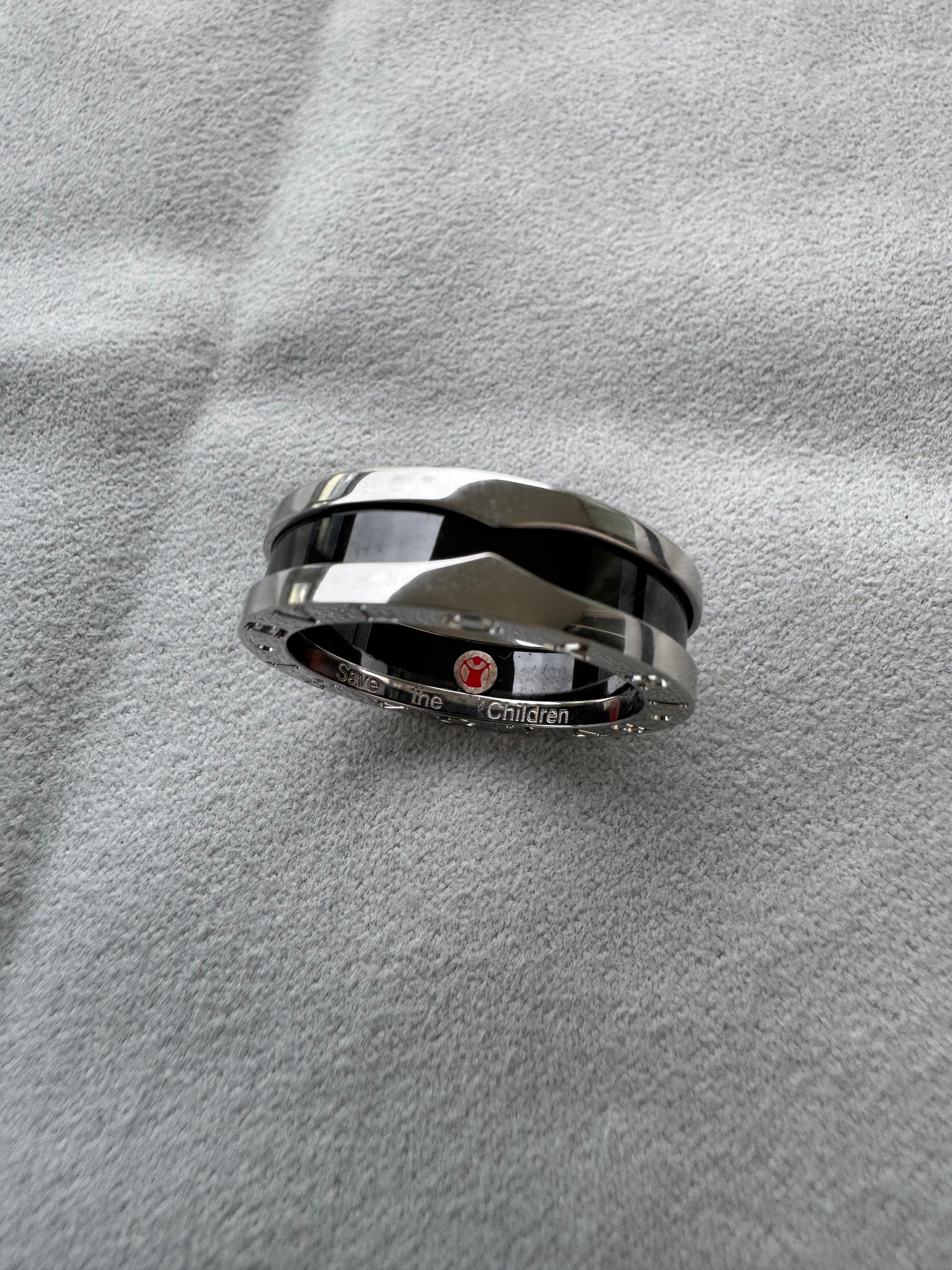 Bvlgari Bulgari Save the Children Anello grande in ceramica nera in argento Sterling 925 in vendita 4
