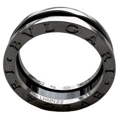 Bvlgari Bulgari Save the Children 925 Sterling Silver Black Ceramic Large Ring