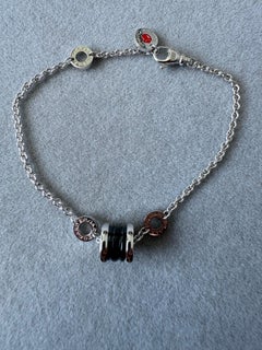 Bvlgari Bulgari Save the Children Sterling Silver Black Ceramic Charm Bracelet