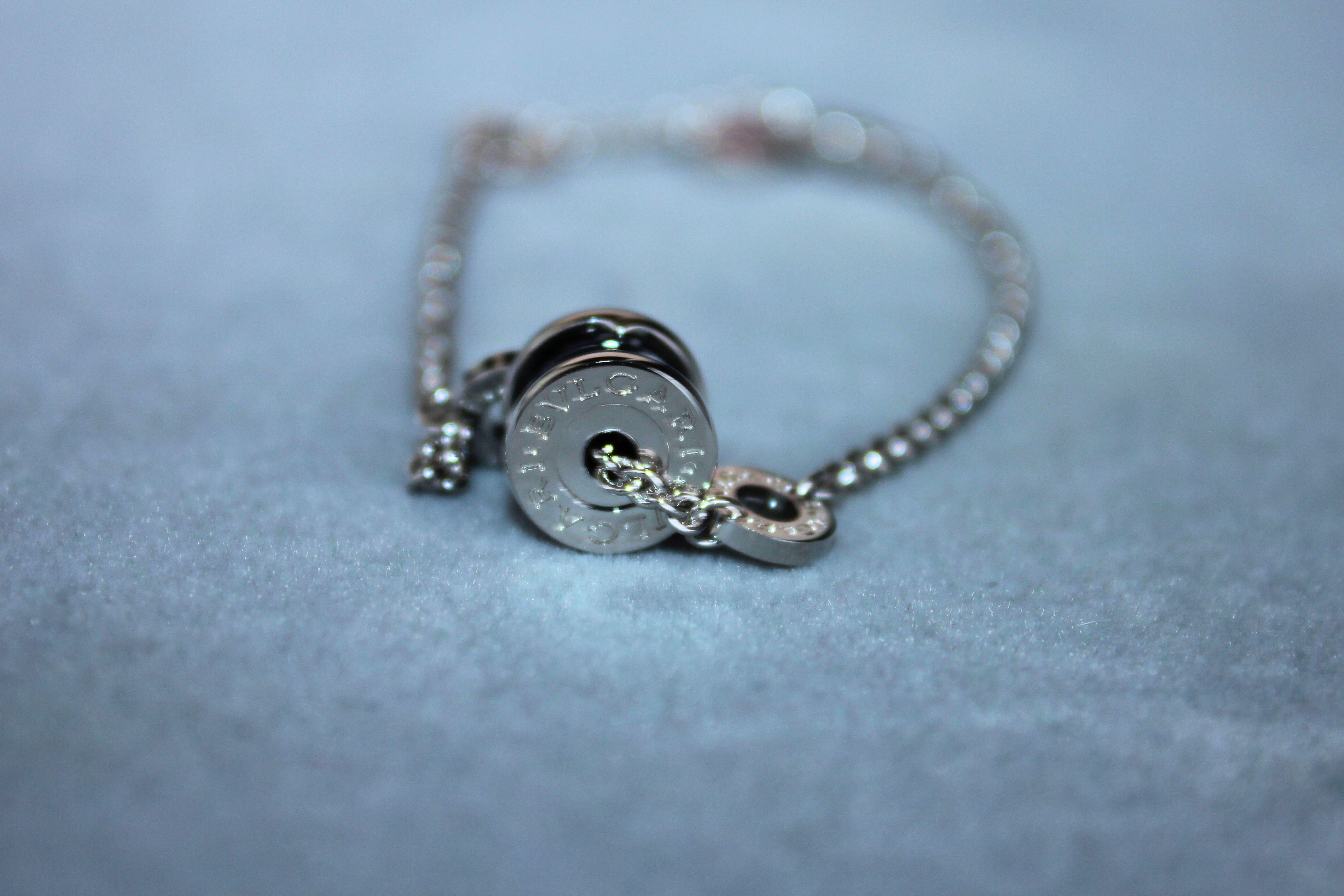 Modern Bvlgari Bulgari Save the Children Sterling Silver Black Ceramic Charm Bracelet