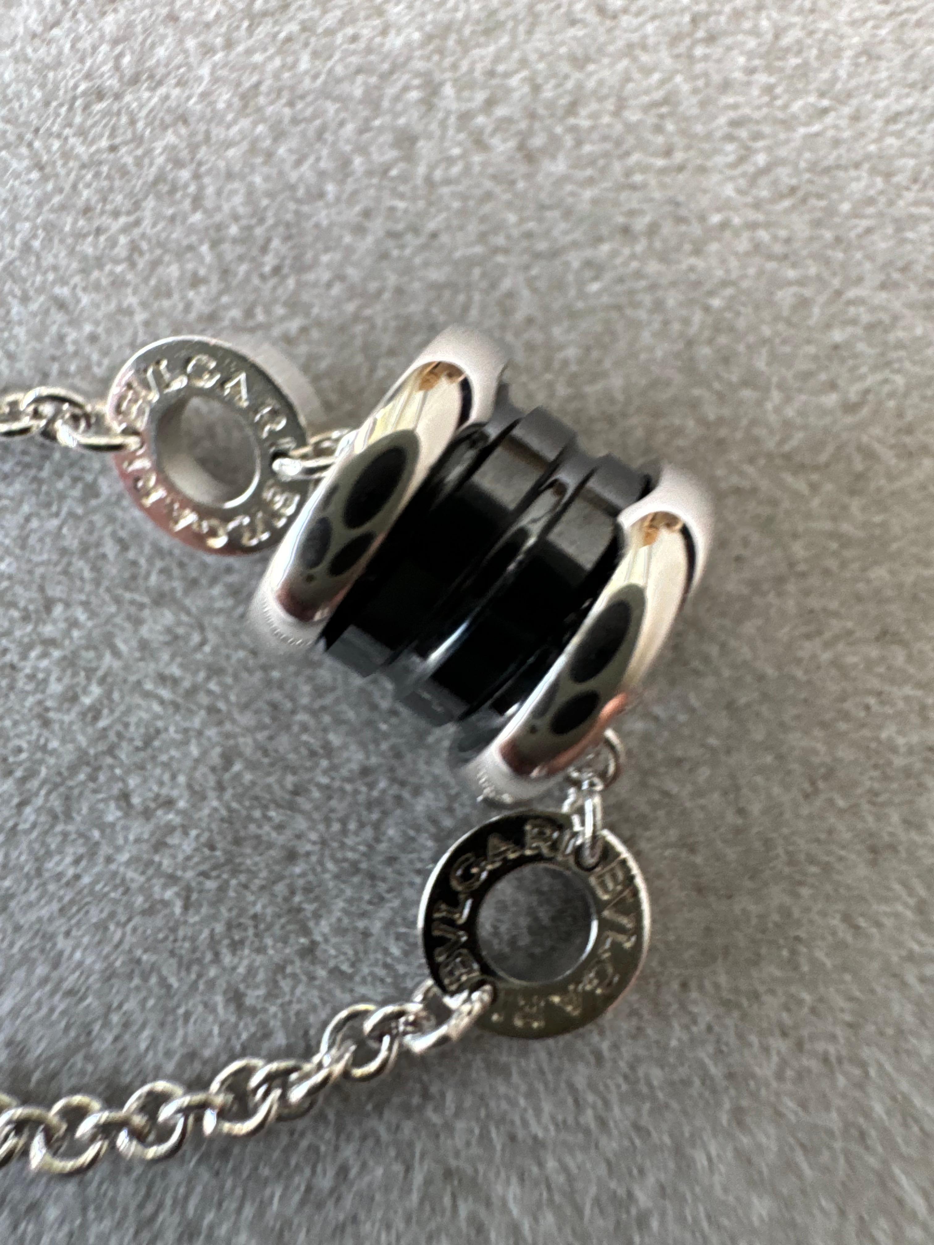 Bvlgari Bulgari Save the Children Sterling Silver Black Ceramic Charm Bracelet 2